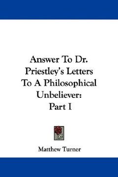 portada answer to dr. priestley's letters to a philosophical unbeliever: part i (in English)