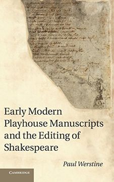 portada Early Modern Playhouse Manuscripts and the Editing of Shakespeare Hardback (en Inglés)