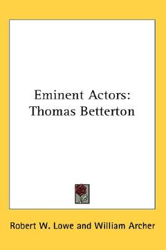 portada eminent actors: thomas betterton (en Inglés)
