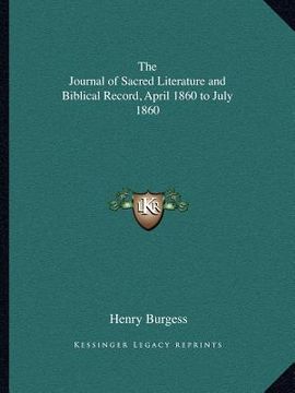 portada the journal of sacred literature and biblical record, april 1860 to july 1860