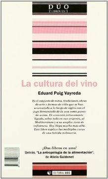 portada Cultura del Vino / Antropologia de la Alimentacion (Duo 12)