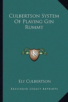 portada culbertson system of playing gin rummy (en Inglés)