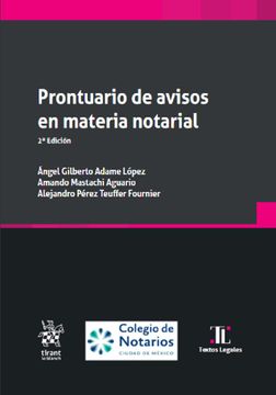 portada Prontuario de Avisos en Materia Notarial / 2 ed.