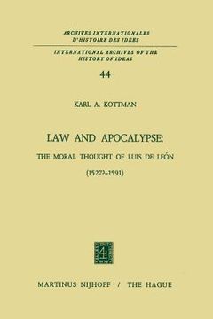 portada Law and Apocalypse: The Moral Thought of Luis de León (1527?-1591) (en Inglés)