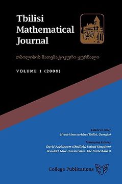 portada tbilisi mathematical journal. volume 1 (2008) (en Inglés)