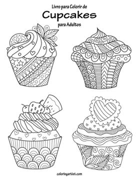 portada Livro para Colorir de Cupcakes para Adultos