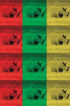 portada Alive! white rhino - Color collage - Photo Art Notebooks (6 x 9 series)