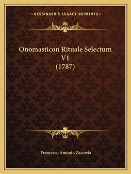 portada Onomasticon Rituale Selectum V1 (1787) (en Latin)