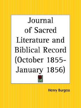 portada journal of sacred literature and biblical record, october 1855 to january 1856 (en Inglés)