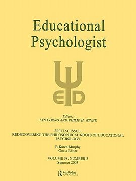 portada rediscovering the philosophical roots of educational psychology: number 3
