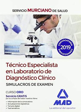 portada Técnico Especialista en Laboratorio de Diagnóstico Clínico del Servicio Murciano de Salud. Simulacros de Examen