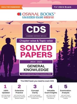 portada Oswaal CDS Question Bank Previous Years Solved Question Papers Chapter-Wise & Topic-Wise General Knowledge (2014-2023) For 2024 Exam (en Inglés)