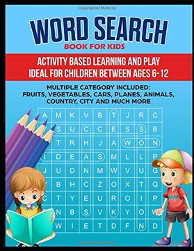 portada Word Search Book: Word Search Book for Kids ( Animal, Country, Fruits, Shapes and Many More Categories) (01) (en Inglés)