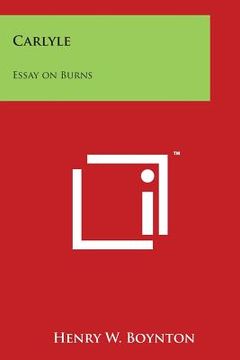 portada Carlyle: Essay on Burns (in English)