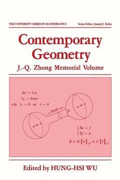 portada Contemporary Geometry: J.-Q. Zhong Memorial Volume (en Inglés)