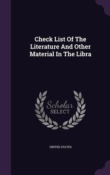 portada Check List Of The Literature And Other Material In The Libra (en Inglés)
