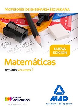 portada Profesores de Enseñanza Secundaria Matemáticas Temario volumen 1