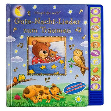 portada Gute-Nacht-Lieder zum Träumen - Vorlese-Pappbilderbuch mit 10 Melodien für Kinder ab 3 Jahren (en Alemán)