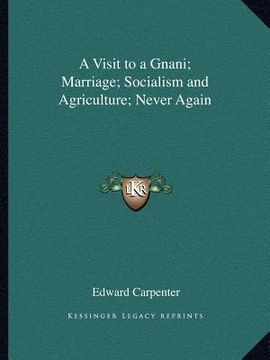portada a visit to a gnani; marriage; socialism and agriculture; never again (en Inglés)