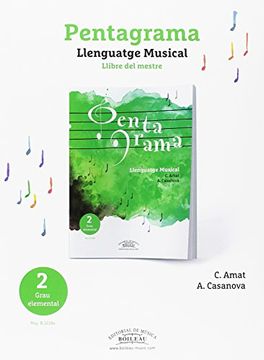 portada Amat y Casanova - Pentagrama Llenguatje Musical 2º Grau Elemental (Ac. Piano) (Ed. Catalan) (Nova Edicio