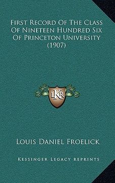 portada first record of the class of nineteen hundred six of princeton university (1907) (en Inglés)