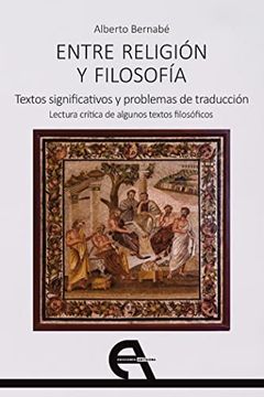 portada Entre Religion y Filosofia: (in Spanish)