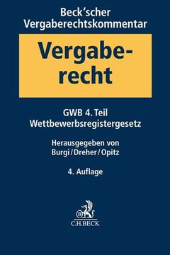 portada Beck'scher Vergaberechtskommentar Band 1: Gesetz Gegen Wettbewerbsbeschränkungen - gwb - 4. Teil, Wettbewerbsregistergesetz (in German)