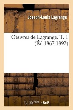 portada Oeuvres de Lagrange. T. 1 (Ed.1867-1892) (Sciences)