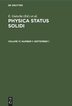 portada Physica Status Solidi, Volume 17, Number 1, September 1 (en Inglés)