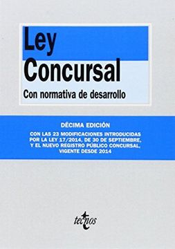 portada Ley Concursal: Con Normativa De Desarrollo (derecho - Biblioteca De Textos Legales)