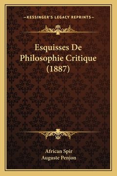 portada Esquisses De Philosophie Critique (1887) (in French)