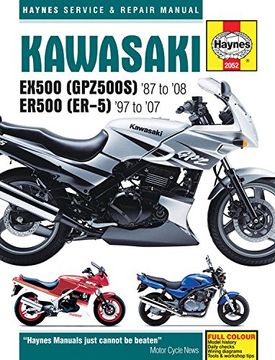 portada Kawasaki EX500 (GPZ500S) '87 to '08 ER500 (ER-5) '97 to '07 (Haynes Service & Repair Manual)