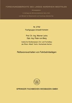 portada Reflexionsverhalten von Fahrbahnbelägen (Forschungsberichte des Landes Nordrhein-Westfalen) (German Edition)