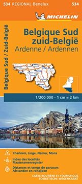 portada Southern Belgium and Ardennes - Michelin Regional map 534: South, Ardenne (Michelin Regional Maps, 534) (en Inglés)