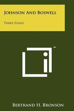 portada johnson and boswell: three essays (en Inglés)
