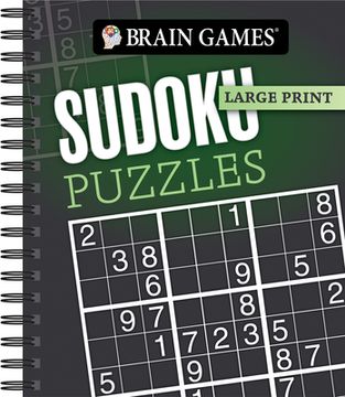 portada Brain Games - Large Print: Sudoku Puzzles (Dark Gray) (in English)