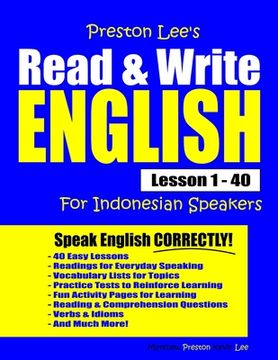 portada Preston Lee's Read & Write English Lesson 1 - 40 For Indonesian Speakers (en Inglés)