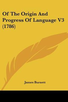 portada of the origin and progress of language v3 (1786)