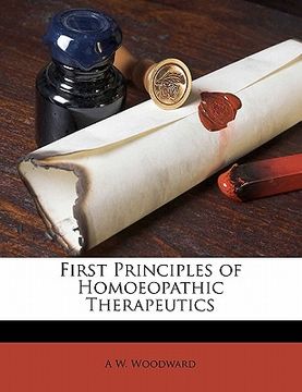 portada first principles of homoeopathic therapeutics (in English)
