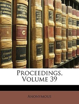 portada proceedings, volume 39 (en Inglés)