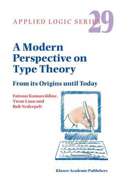 portada a modern perspective on type theory: from its origins until today (en Inglés)
