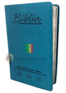 portada Diario Bíblico Impreso y Digital, Encuentro con Dios con qr, Reina-Valera Contemporánea, Imitacion Piel Verde Aqua