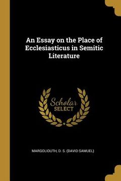 portada An Essay on the Place of Ecclesiasticus in Semitic Literature