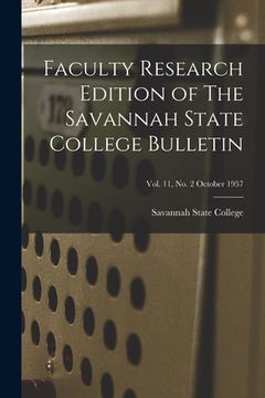 portada Faculty Research Edition of The Savannah State College Bulletin; Vol. 11, No. 2 October 1957 (in English)