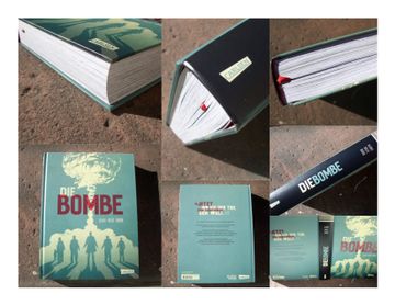 portada Die Bombe. "la Bombe". Aus dem Französische von Ulrich Pröfrock. Redaktion: Sabine Witkowski. Lettering und Satz von Minou Zaribaf. Herstellung von Bettina Oguamanam. Deutsche Erstausgabe. (en Alemán)