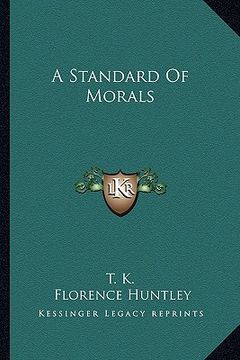 portada a standard of morals (en Inglés)
