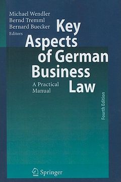 portada key aspects of german business law: a practical manual (en Inglés)