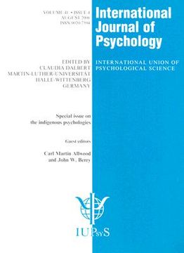 portada Indigenous Psychologies: A Special Issue of the International Journal of Psychology (en Inglés)