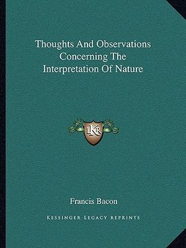 portada thoughts and observations concerning the interpretation of nature (en Inglés)