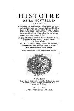 portada Histoire de la Nouvelle-France (in French)